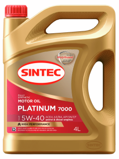 Масло моторное Sintec Platinum Sae 5W-40 синтетическое, 4л