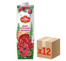 Морс Сады Придонья брусника и малина, 1л x 12 шт