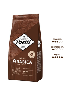 Кофе Poetti Arabica Dark Sensation зерновой, 750г