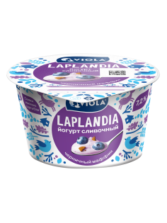 Йогурт Viola Laplandia Черничный маффин сливочный 7.2%, 180г