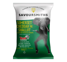 Чипсы Savoursmiths Сыр чеддер из Сомерсета и лук-шалот, 150г