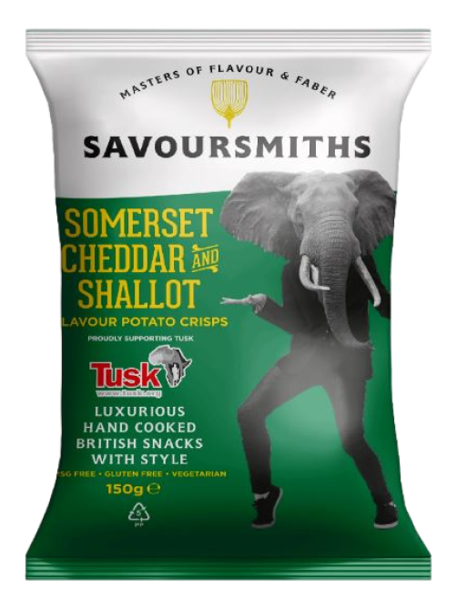 Чипсы Savoursmiths Сыр чеддер из Сомерсета и лук-шалот, 150г