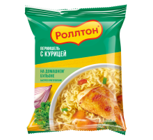 Вермишель быстрого приготовления Роллтон с курицей на домашнем бульоне, 60г