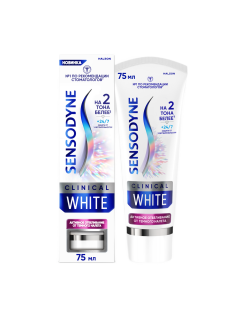 Зубная паста Sensodyne Clinical White Активное отбеливание от темного налета, 75мл