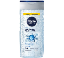 Гель для душа Nivea Men Заряд чистоты с очищающими микрочастицами мужской, 250мл