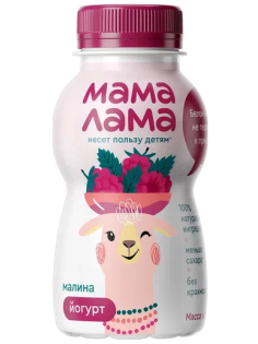 Йогурт питьевой детский Мама Лама Малина 2.5% с 3 лет, 200мл