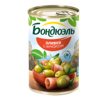 Оливки Бондюэль с анчоусом, 314мл