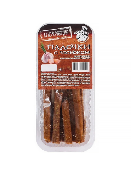 Палочки Деревенские Гренки с чесноком, 100г