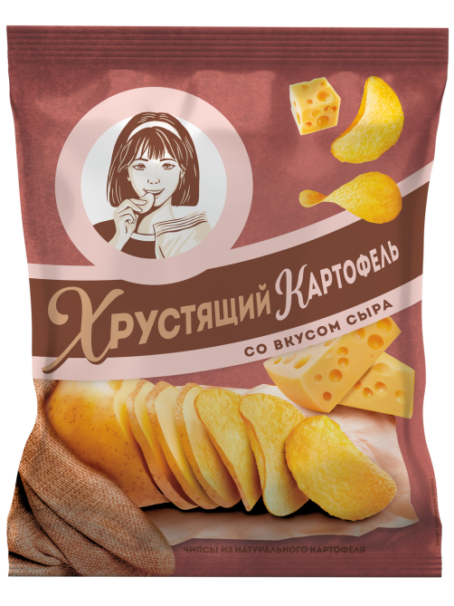 Чипсы Хрустящий картофель в ломтиках Сыр, 70г