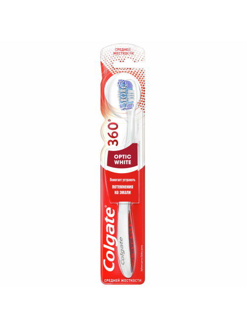 Зубная щетка Colgate Optic white отбеливающая средняя жесткость