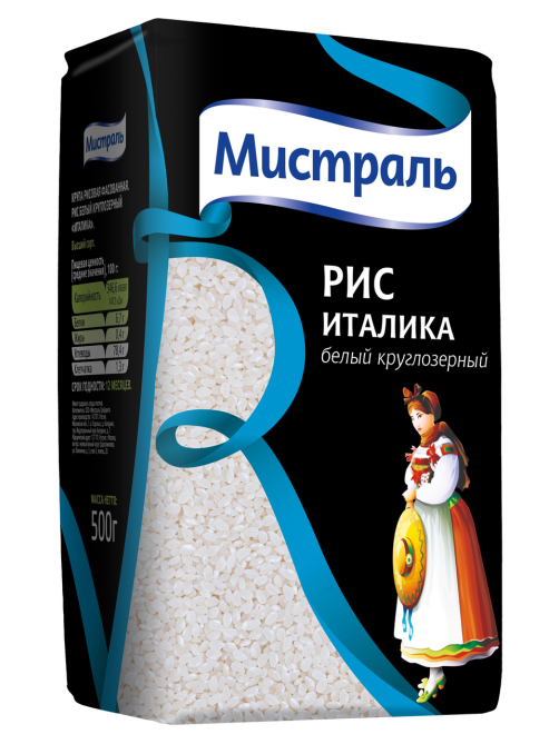 Крупа рис Мистраль Италика круглозерный, 500г