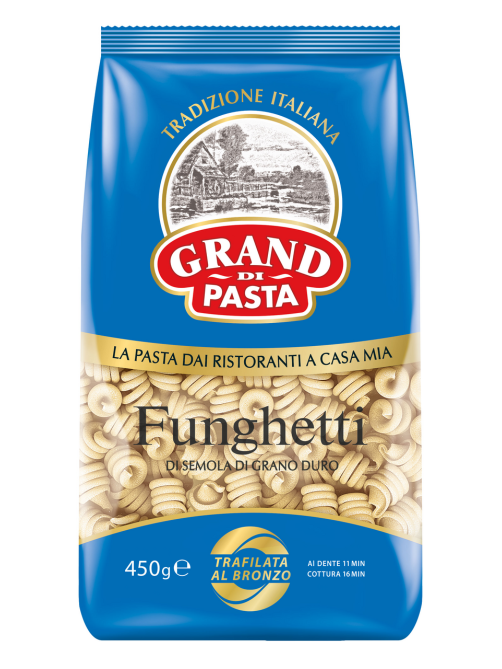 Макароны спирали Grand di Pasta Funghetti высший сорт, 450г