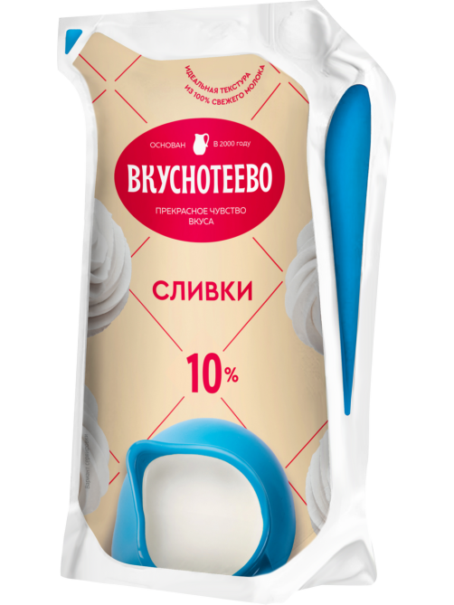 Сливки Вкуснотеево ультрапастеризованные ГОСТ 10%, 250г
