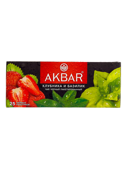 Чай черный Akbar клубника-базилик пакетированный (1.5г x 25шт), 38г