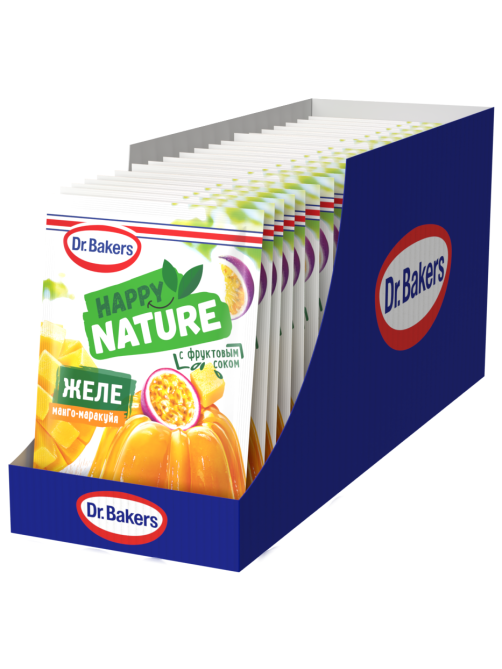 Желе Dr.Bakers Happy Nature с фруктовым соком манго и маракуйи, 41г