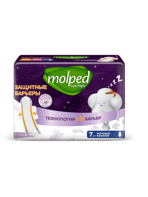 Прокладки Molped Supernight ночные барьер, 7шт