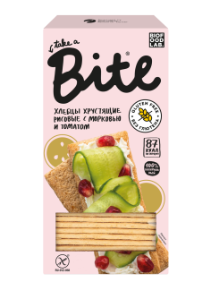 Хлебцы Take a Bite рисовые с морковью и томатом без глютена, 150г