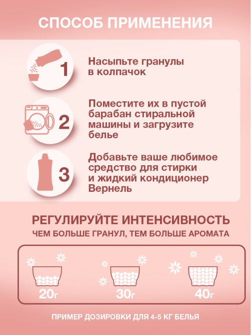 Кондиционер-парфюм для белья Вернель Supreme Романс гранулы, 200г