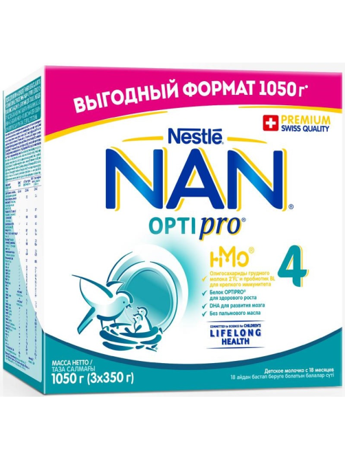 Сухая молочная смесь NAN 4 Optipro с 18 месяцев, 1.05кг