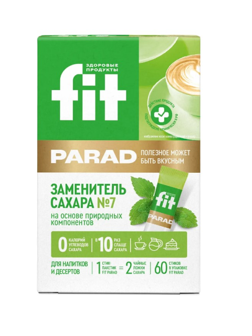 Заменитель сахара Fit Parad №7 стики 60шт, 60г