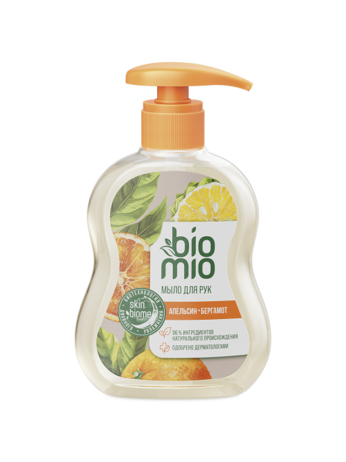 Мыло жидкое BioMio Natural Liquid Soap с эфирными маслами апельсина и бергамота, 300мл