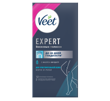 Полоски восковые Veet Expert для чувствительной кожи 12шт, 28г
