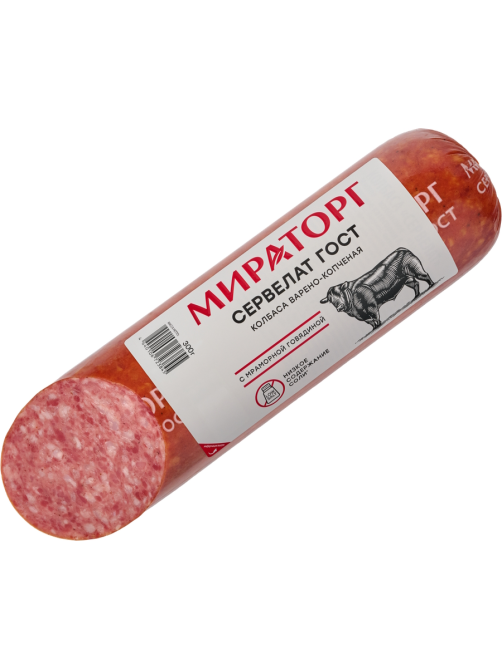 Колбаса Мираторг Сервелат варено-копченая, 300г