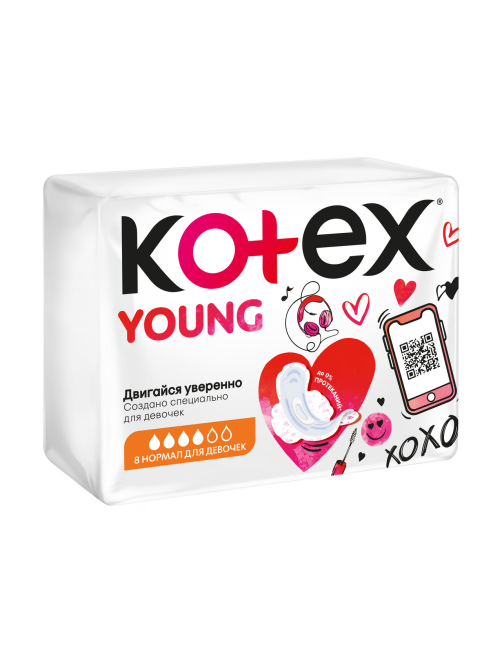 Прокладки гигиенические Kotex Young Normal для девочек, 8шт