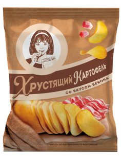 Чипсы Хрустящий картофель в ломтиках Бекон, 160г