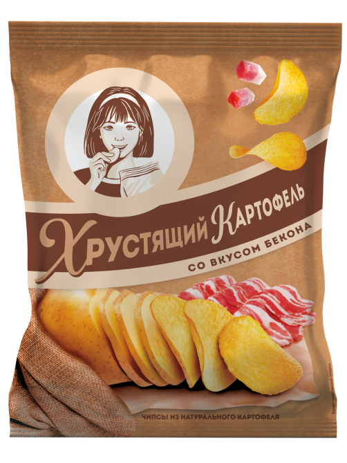 Чипсы Хрустящий картофель в ломтиках Бекон, 160г