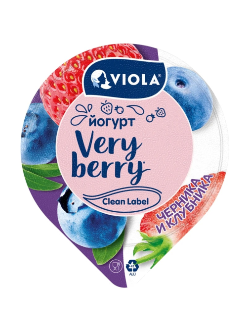Йогурт Viola Very Berry черника-клубника 2.6%, 180г