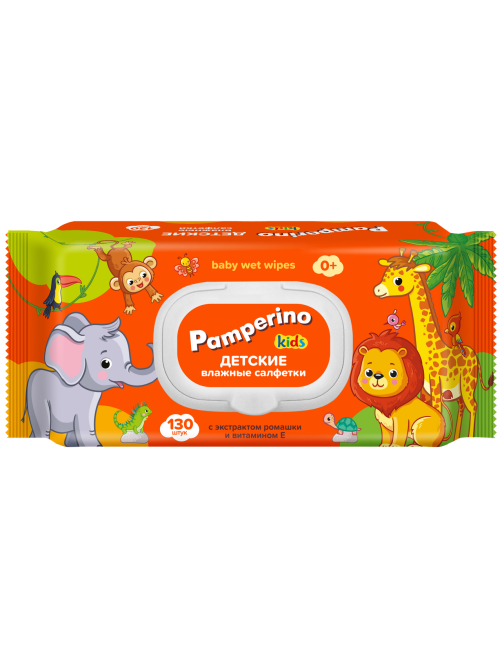 Салфетки влажные детские Pamperino Kids Ромашка-витамин Е, 130шт