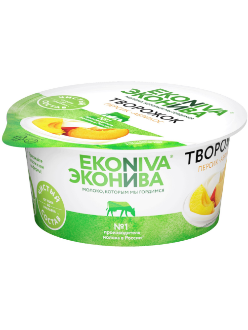Творожок Эконива с персиком и абрикосом 5%, 125г