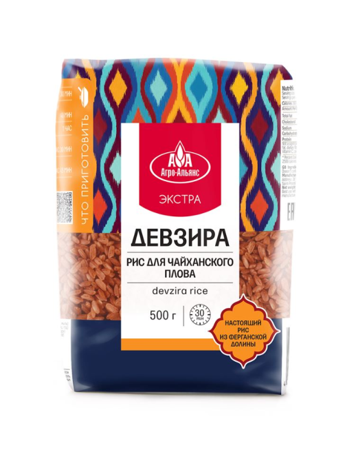 Крупа рис Агро-Альянс Экстра Девзира Для чайханского плова, 500г