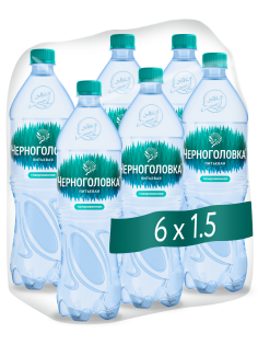 Вода Черноголовка питьевая газированная, 1.5л x 6 шт