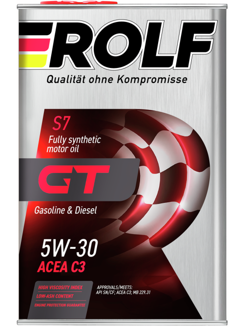 Масло моторное Rolf GT Sae 5W-30 Api SN/CF синтетическое, 4л