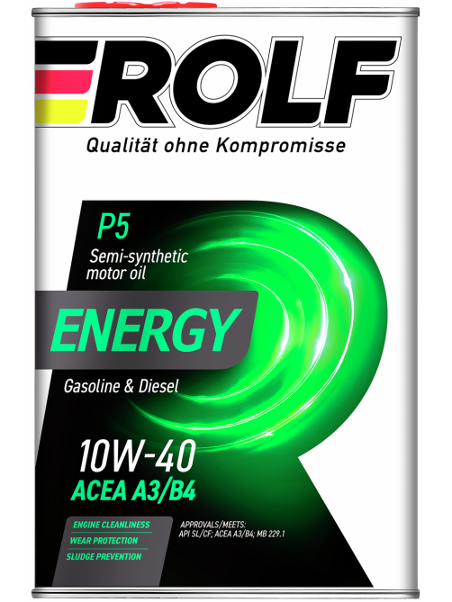 Масло моторное Rolf GT Sae 10W-40 полусинтетическое, 4л
