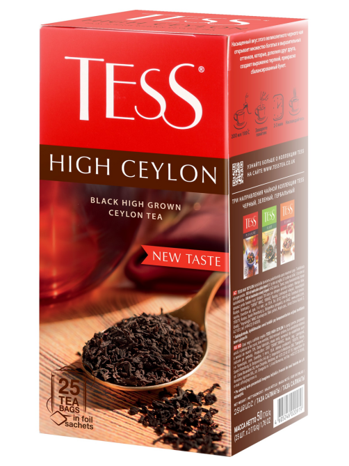Чай черный Tess High Ceylon (2г x 25шт), 50г