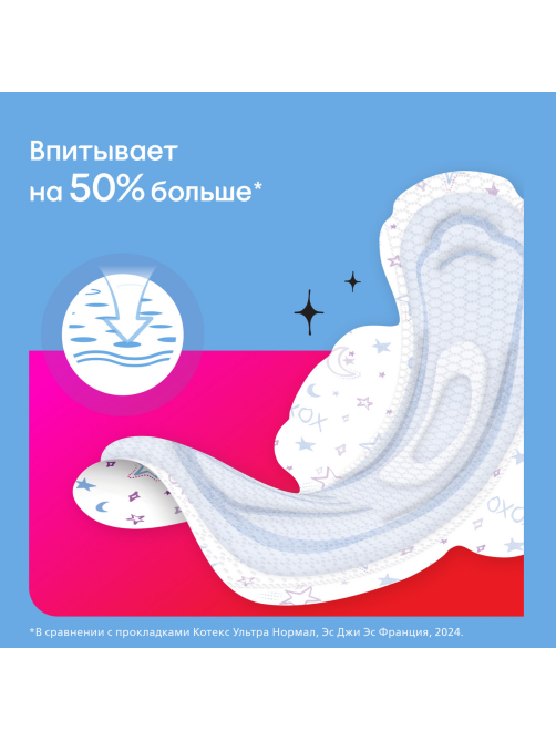 Прокладки гигиенические Kotex Young Normal ночные для девочек, 6шт