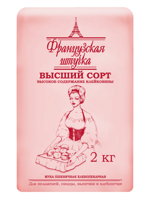 Мука Славна Французская штучка пшеничная хлебопекарная высший сорт ГОСТ, 2кг