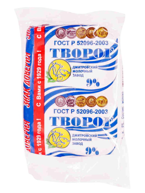 Творог Дмитровский молочный завод 9%, 180г