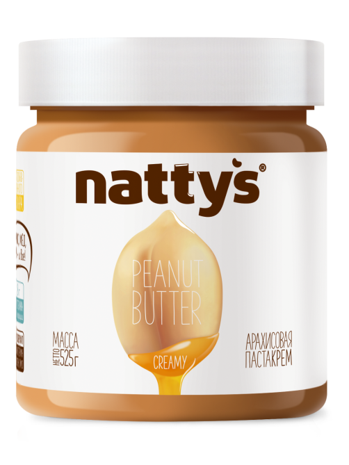 Арахисовая паста-крем Nattys Creamy с медом, 525г