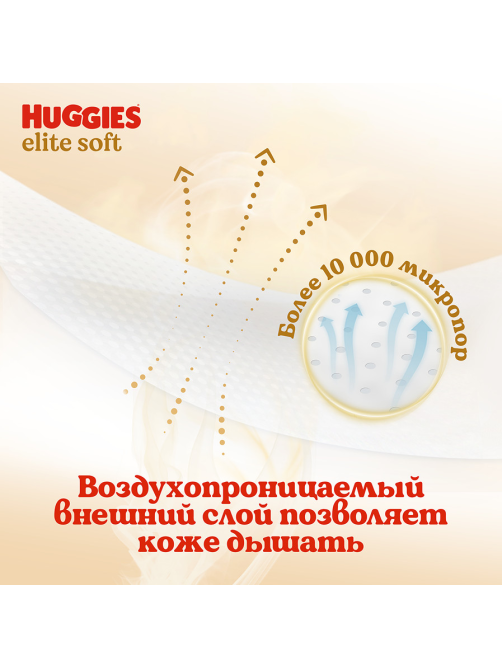 Подгузники-трусики Huggies Elite Soft 4 размер 9-14кг, 38шт