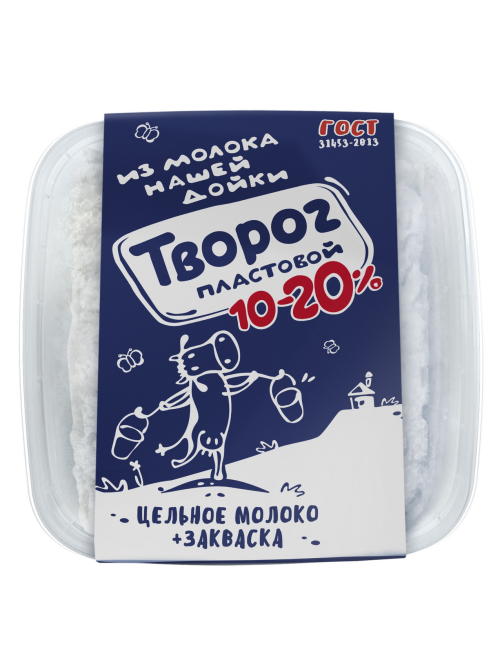 Творог Нашей дойки пластовой ГОСТ 10-20%, 350г