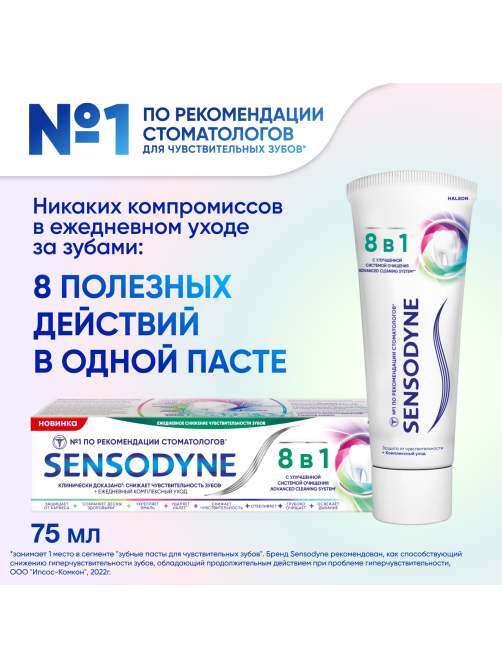 Зубная паста Sensodyne 8 в 1, 75мл