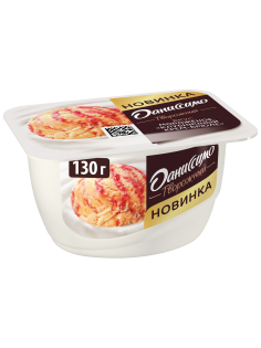 Продукт творожный Даниссимо с клубникой и кремом-брюле 5.7%, 130г