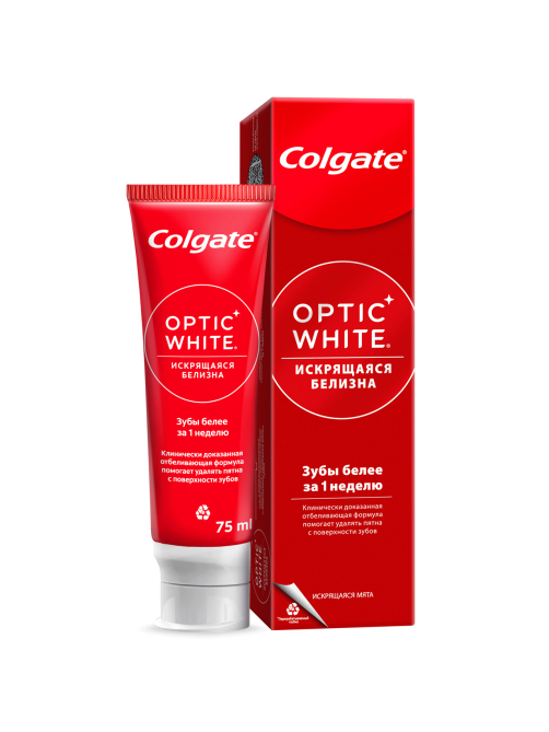 Зубная паста Colgate Optic White Искрящаяся мята отбеливающая, 75мл