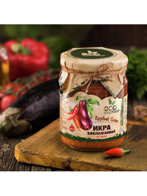 Икра из баклажанов EcoFood острая, 520г