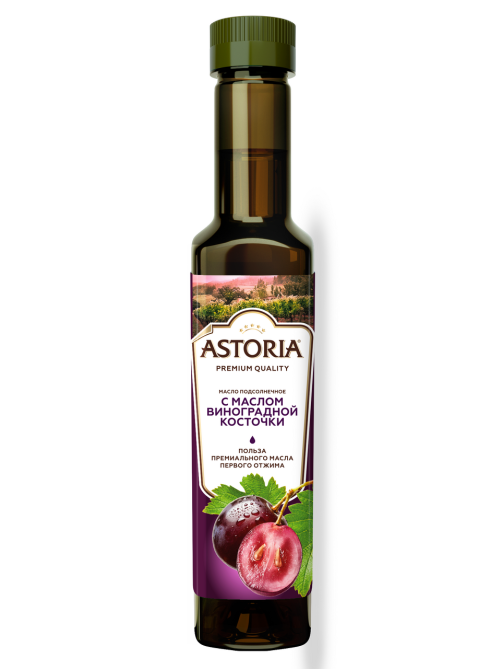 Масло подсолнечное Astoria с маслом виноградной косточки, 250мл