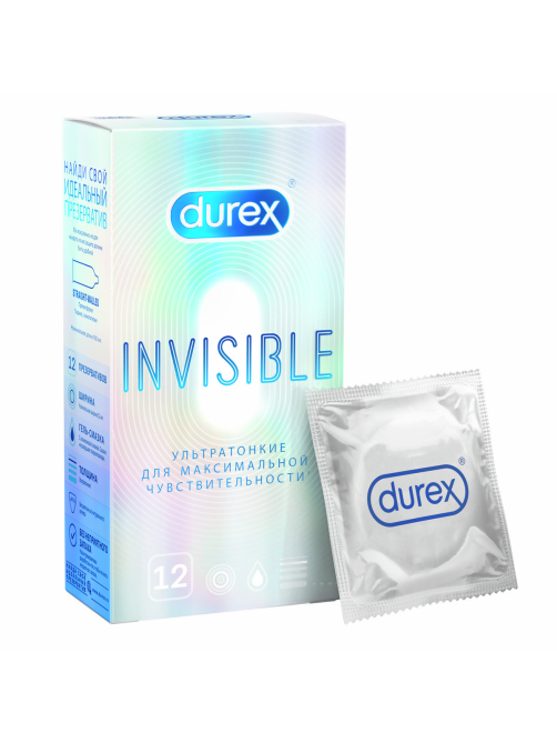 Презервативы Durex Invisible ультратонкие для максимальной чувствительности, 12шт